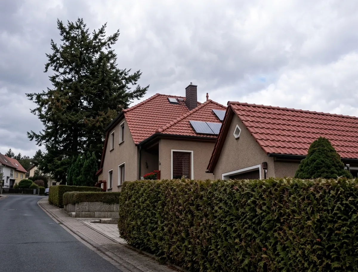 Einfamilienhaus mit rotem Ziegeldach in der Region Freital